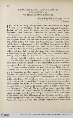 Belgische Kunst und flämische : eine Abgrenzung