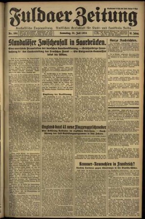 Ausgabe vom Samstag, den 21. Juli 1934.