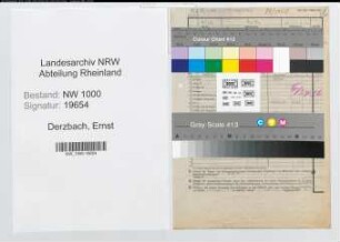 Entnazifizierung Ernst Derzbach, geb. 20.02.1913 (Konstrukteur)