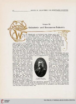 Gruppe XI: Galanterie- und Kurzwaren - Industrie