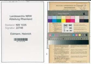 Entnazifizierung Heinrich Eidmann , geb. 09.08.1883 (Steiger)