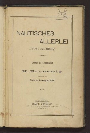 Nautisches Allerlei nebst Anhang