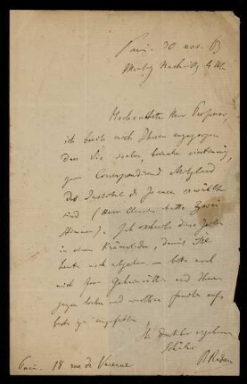 Brief von Rudolf Radau an Franz Ernst Neumann, Paris, 30.11.1863