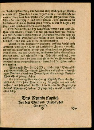 Das Neunde Capitel. Von dem Glück und Unglück/ des Bergwercks.