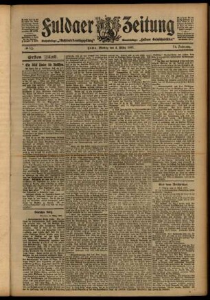 Erste Ausgabe vom Montag, den 04. März 1907.