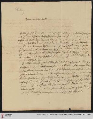 Korrespondenz Heinrich Rettig / Carl Ullmann: Brief von Heinrich Rettig an Carl Ullmann