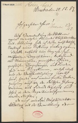 Brief an B. Schott's Söhne : 20.12.1882