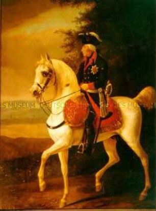 Friedrich II., König von Preußen (1740-1786), zu Pferde