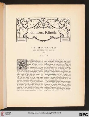 Karl Blechens Ende und Bettina von Arnim