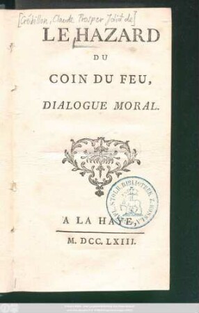 Le Hazard Du Coin Du Feu : Dialogue Moral