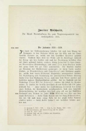 Zweiter Abschnitt. Die Mark Brandenburg bis zum Regierungsantritt der Hohenzollern 1415