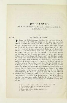 Zweiter Abschnitt. Die Mark Brandenburg bis zum Regierungsantritt der Hohenzollern 1415