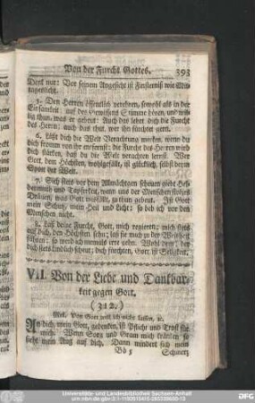 VII. Von der Liebe und Dankbarkeit gegen Gott.