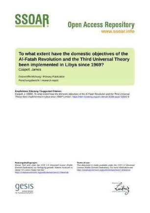 To what extent have the domestic objectives of the Al-Fatah Revolution and the Third Universal Theory been implemented in Libya since 1969?