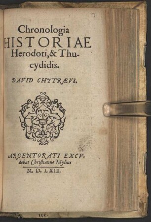 Chronologia Historiae Herodoti et Thucydidis