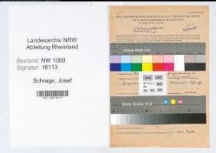Entnazifizierung Josef Schrage, geb. 22.06.1919 (Lehrer)