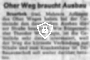 Oher Weg braucht Ausbau
