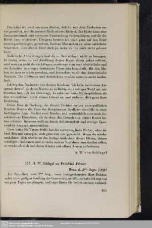 August Wilhelm von Schlegel an Friedrich Christoph Förster, Bonn, 02.09.1827