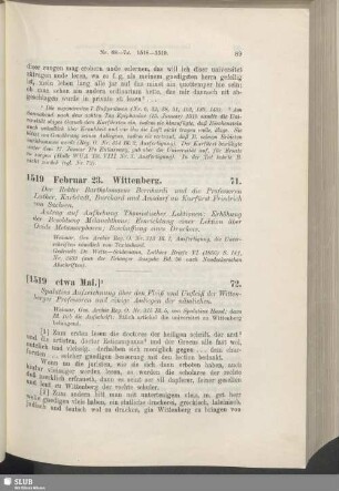 71. 1519, Februar 23. Wittenberg