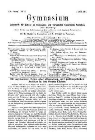 Die sogenannten freien oder allgemeinen oder philosophischen Aufsätze in den oberen Klassen