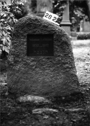 Grabstein 282 (Index: 100091571) Material: Granit, Schriftplatte poliert Zustand: gut Maße HxBxT: 103x78x27 cm Beschreibung: felsblockhafte Stele, vertiefte Schriftplatte: Grabstein 282