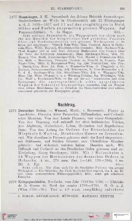 Nachtrag (Nr. 2278 - 2282)