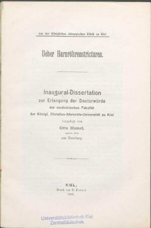 Ueber Harnröhrenstricturen