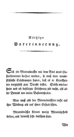 Nöthige Vorerinnerung.