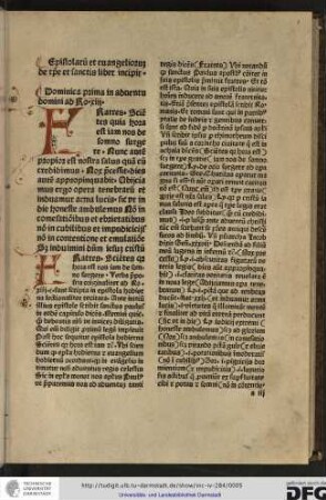 Epistolarum et evangeliorum de tempore et sanctis liber incipit.