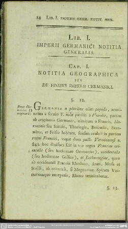 Lib. I. Imperii Germanici Notitia Generalis