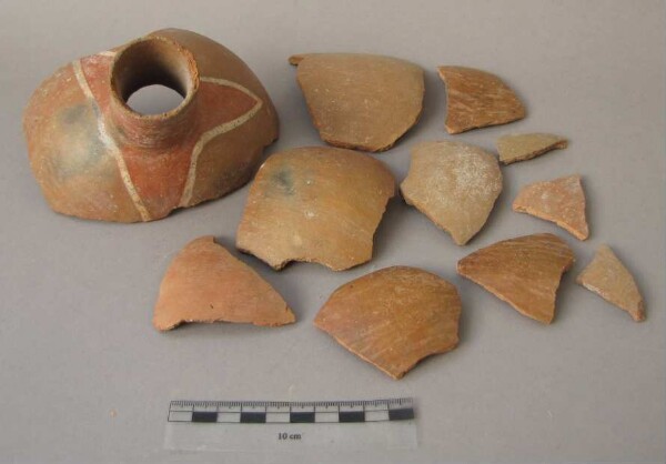 Fragments of a clay vessel