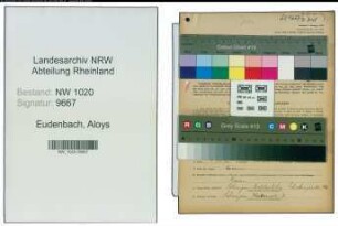 Entnazifizierung Aloys Eudenbach , geb. 29.05.1905 (Werkmeister)