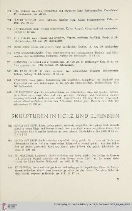 Skulpturen in Holz und Elfenbein (Nr. 682 - 761)