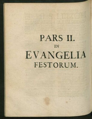 Pars II. In Evangelia Festorum.