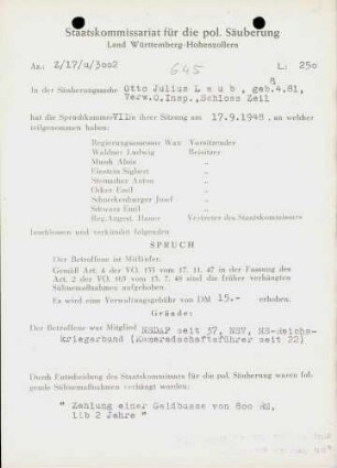 Laub, Otto Julius