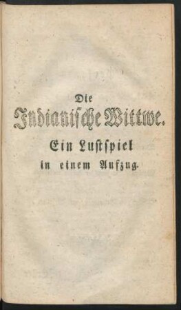 Die Indianische Wittwe