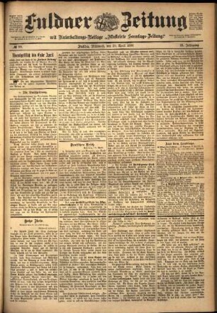Ausgabe vom Mittwoch, den 20. April 1898.