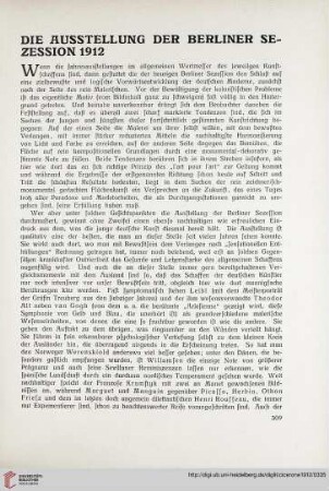 4: Die Ausstellung der Berliner Sezession 1912