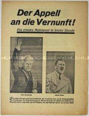 Aufruf der SPD zur Reichstagswahl im Juli 1932