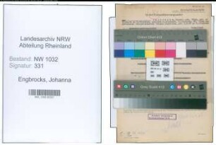 Entnazifizierung Johanna Engbrocks , geb. 16.10.1904 ()