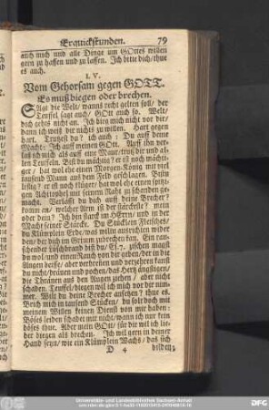 LV. Vom Gehorsam gegen Gott. Es muß biegen oder brechen.