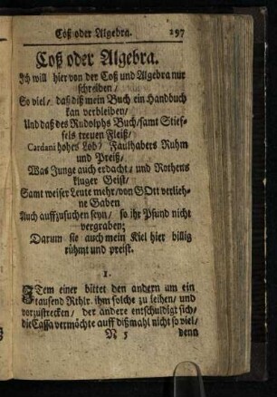 Coß oder Algebra