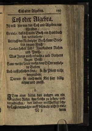 Coß oder Algebra