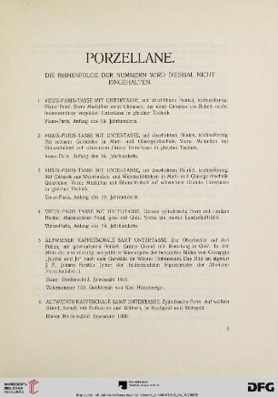 Porzellane (Nr. 1-389)