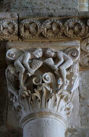 Frankreich. Bourgogne. Yonne. Vezelay. Säulenkapitelle