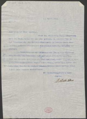 Brief an Heinrich Dessauer : 01.04.1913