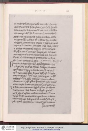 J 28: Romanus pontifex gravat ecclesiam