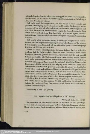 Sophie von Schlegel an August Wilhelm von Schlegel, Stuttgart, 12.09.1818