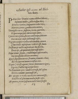 Author ipse philosartheios [transliteriert aus dem Altgriechischen] ad libellum suum.