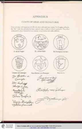 Appendix B: Examples of coats of arms and signatures